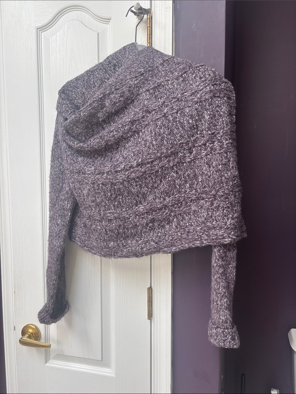 Purple Marled Wrap Shawl Cardigan
